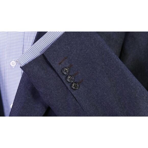 Johney Chang Custom Tailor Blazer Blue Fleece Wool 2-Btn Jacket Bespoke 46L - Picture 6 of 9